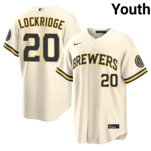 Los Cerveceros Cream Youth Brandon Lockridge Embroidery #20 Jersey 314779-224