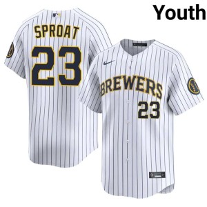 Milwaukee Brewers #23 Youth Brandon Sproat White Player Jersey 741552-572