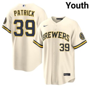 The Beermakers Chad Patrick #39 Youth Replica Cream Jersey 478819-852