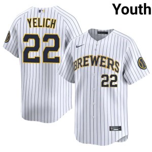 MIL Brewers Youth #22 Authentic White Christian Yelich Jerseys 909689-885