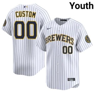 The True Blue Brew Crew #00 White Player Youth Custom Jersey 413594-713