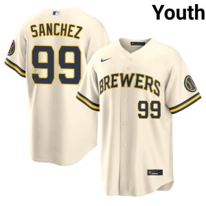 MIL Brewers #99 Gary Sanchez Youth Cream MLB Jerseys 231325-374