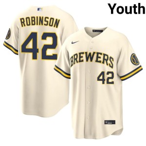 Los Cerveceros #42 Youth Jackie Robinson 2026 Cream Jerseys 782761-847
