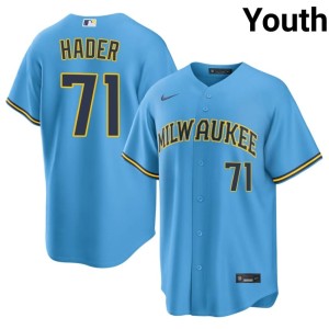 MIL Brewers Stitched Light Blue #71 Youth Josh Hader Jerseys 957561-152