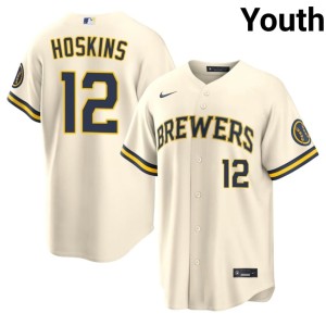 The Beermakers Youth Cream #12 Authentic Rhys Hoskins Jersey 884498-732