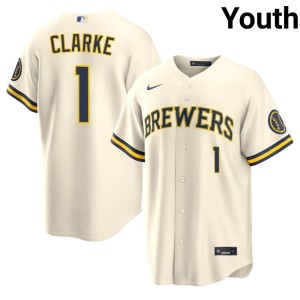 The True Blue Brew Crew Cream Taylor Clarke Youth Limited #1 Jerseys 879616-402