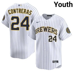 The Brew Crew Youth #24 William Contreras White Official Jerseys 976574-593