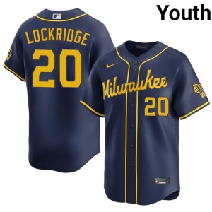 Brewers Navy #20 Brandon Lockridge Authentic Youth Jersey 541290-758