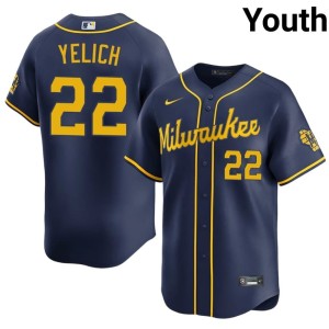 The Crew Navy Youth Christian Yelich New #22 Jerseys 717748-871