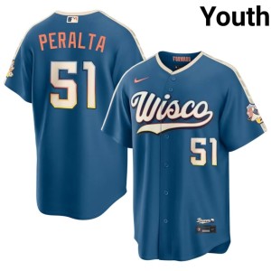 The Beermakers City Connect Youth #51 Blue Freddy Peralta Authentic Jerseys 222340-712