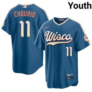 Milwaukee Youth Blue Jackson Chourio #11 Player City Connect Jersey 117565-250